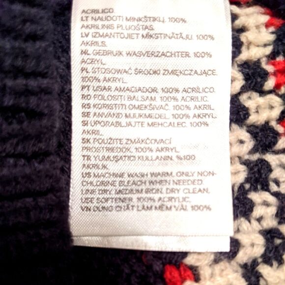 H&M Turtleneck Sweater Heavy Navy Blue Reindeer Pattern  XS - Picture 10 of 10